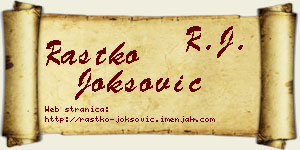 Rastko Joksović vizit kartica